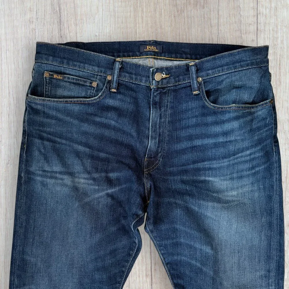 Polo Ralph Lauren Parkside Active Taper Jeans Men 36 x 32 Stretch Dark Wash